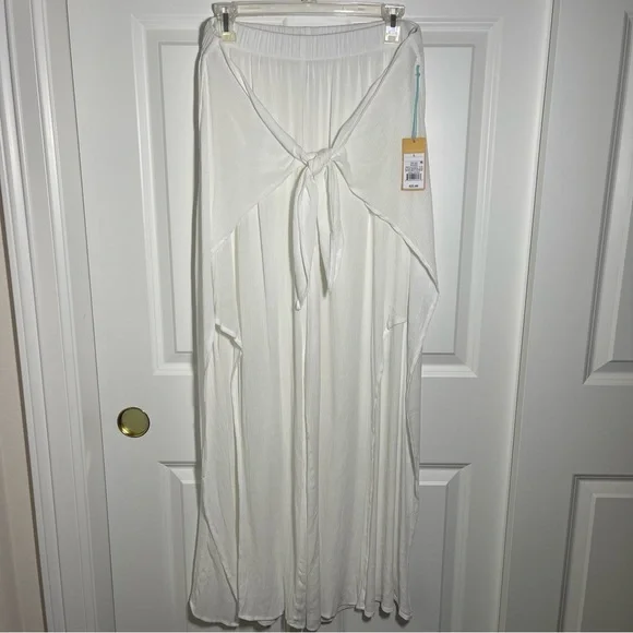NWT Kona Sol Pull-On Beach Coverup Split-Leg Front-Tie Pants Semi-Sheer Gauze - Picture 2 of 13